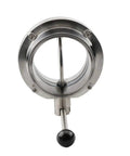 Front view of 304 Stainless Steel Quick Release Valve With PTFE Sanitary Seal Manual Quick Coupling Clamp Chuck For Powder Transfer Only Not For Water