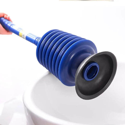 Heavy Duty Bad Boy Manual Toilet Plunger With Vacuum Suction Cup designed for deep dredging of stubborn drain clogs in bathroom.