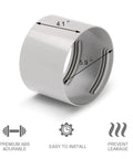 Portable AC Exhaust Hose With Coupler 59 Inch Universal Vent Kit Anti Clockwise Thread 5.9 Inch Duct Hose For Most Portable AC Units Easy Fit Durable Hose And Coupler showing 5.9 inch diameter coupler.