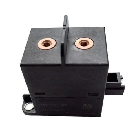 Rock Solid Heavy Duty High Voltage DC Contactor Relay 250A Main Load Switch With 12 Volt Control Coil, black housing with copper terminals.