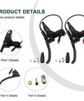 Waterproof E Bike Brake Lever And Grips Set With Power Off Cutoff, two levers with cables, aluminum alloy, all weather braking