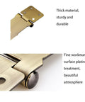 Close-up of Keyed Hasp Locks With Twist Knob, Stainless Steel Safety Latch For Cabinets And Gates, 4 Inch Bronze Finish hardware.