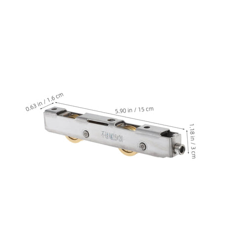 Slick Silent Pulley Roller Wheel for Sliding Glass Doors and Patio Doors Replacement Kit, stainless steel with measurements