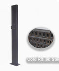 Beefy EV Charger Holder Stand, Cold Rolled Steel vertical column with angled base for free standing EV cord management.