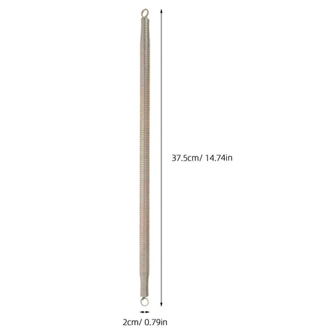 Single spring from Door Closer Spring Kit With Space Saving Design And Hook End 6 Pack, measuring 37.5cm/14.74in length, metal build.