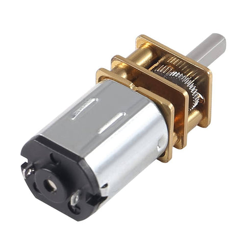 GA12 N20 12V 100RPM Gear Motor With Reducer, metal brush DC motor, side angle view