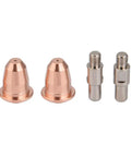 Top Grade Plasma Cutter Tips Set featuring 10 electrodes and nozzles for S25 and S45 machines, metal fabrication equipment.