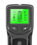 Display screen of 5 in 1 Stud Finder Wall Detector with Backlight showing detection icons and measurements.