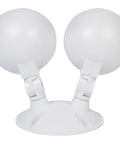 Remote Emergency Light Head With Two 3.6V LED Lamps, Weatherproof White Fixture, High Vis Exit Safety Lighting For Commercial Buildings