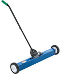 Heavy Duty Magnetic Floor Sweeper With Thirty Six Inch Wide Cleaning Path and smooth rubber wheels for easy use.