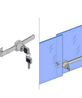Sliding Glass Door Lock For Display Cases With Chrome Finish, Secure Ratchet Lock Set, Keyed Alike For Retail Showcases, Easy Install