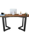 Straight Up Heavy Duty Black Metal Table Legs For Coffee Table And Desk, 2 Pack Rock Solid Steel Pipe Feet With Hardware, Slick Rust Proof Dining Furniture Parts For Easy DIY on modern desk.