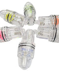 Deep Water LED Fishing Light For Night Drops 4.3 Inch Underwater Lure With Flashing Strobe 2100 Ft Water Triggered Green 6 Pack