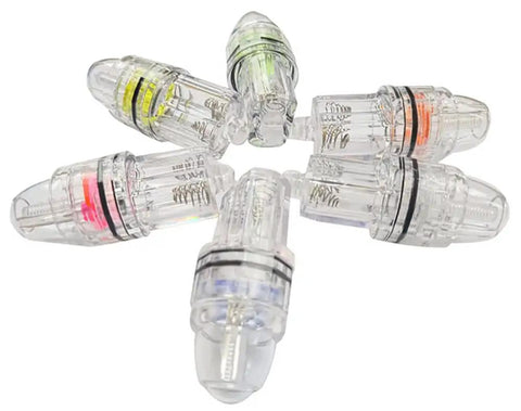 Deep Water LED Fishing Light For Night Drops 4.3 Inch Underwater Lure With Flashing Strobe 2100 Ft Water Triggered Green 6 Pack