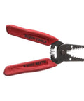 Compact Wire Stripper And Cutter For 8-16 AWG Stranded Wires with red bi-layer handle and precision ground edges
