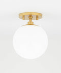 Stella 1 Light Semi Flush Ceiling Fixture In Aged Brass, 9 Inch Tall By 7 Inch Wide, Vintage Modern Charm, Model H105601-AGB