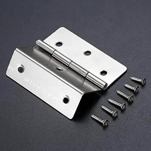 Vintage 59mm 6 Hole Three Fold Cabinet Door Hinge Set with screws, durable zinc alloy, for DIY boxes and wooden furniture