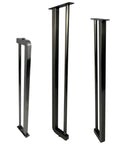 Heavy Duty Black Stainless Steel Furniture Legs Four Piece Modern Cabinet Riser Feet With Quick Screw Mount For Sofas Adjustable Leveling Base No Sweat Setup, showcasing various leg designs.