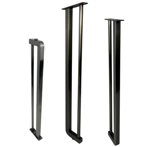 Heavy Duty Black Stainless Steel Furniture Legs Four Piece Modern Cabinet Riser Feet With Quick Screw Mount For Sofas Adjustable Leveling Base No Sweat Setup, showcasing various leg designs.