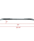 Two Pack Polished Stainless Steel Heavy Duty Oval Boat Grab Handle Hand Rail With Flange And Stud 24 Inch, display dimensions