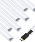 Paintable Corner Cord Hider And Cable Concealer For Walls Baseboards And Ceilings Hide Wires Behind TVs Or Desks showing adhesive channels.