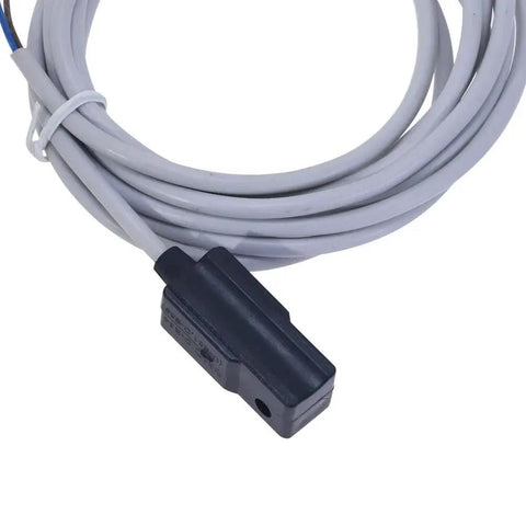 Proximity Switch For Air Cylinders With Wired Magnetic Reed Sensor, Pneumatic Proximity Sensor, DB54, close-up with gray cable