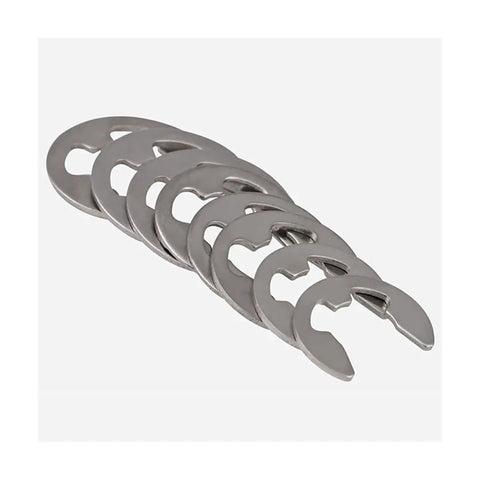 Premium 316 Stainless Steel E Clip Circlip Retaining Ring For Shaft Fastener M7 Size, 20 pieces aligned showing durable design.