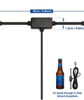 VHF UHF Car Window Adhesive Mount Antenna For Police Scanner And Ham Radio, BNC Male Dipole, 20MHz To 1300MHz with size comparison