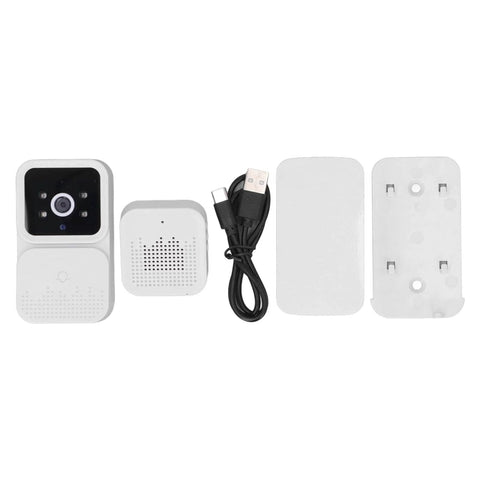 Components of 1080P Smart Doorbell Camera With PIR Human Detection And Night Vision And Two Way Audio For Android And Mac OS X Remote Video Calls Cloud Storage Wide Angle View Easy Home Security Upgrade