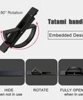Fresh 2 Pack Invisible Cabinet Handles With A Smooth 180 Rotation Slick Zinc Alloy Frame Beefy Hidden Pulls For Dresser Drawers Wardrobes And Closet Storage In Matte Black Finish shown from multiple angles with 180° rotation.
