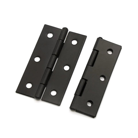 16 Pack Folding Iron Butt Hinges For Doors Cabinets And Drawers Black Finish With Screws 2.4 Inch 60x35mm Heavy Duty Hinge Set