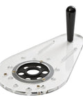 Pro Grade Edge Guide Router Base Plate For Dados, Grooves And Inlays, clear acrylic accessory with black handle