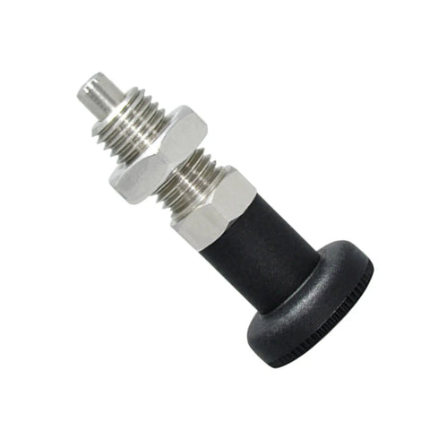 Boss Tier Stainless Steel Self Locking Knob Plunger with black knob and M10 thread for easy workbench adjustments.