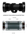 Crank Arm Set 175mm 104 BCD With Bottom Bracket Kit And Chainring Bolts For MTB BMX And Road Bikes, showing 68-73mm frame fitment