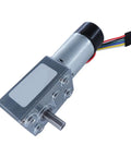 Top Tier JGY 370GB Worm Gear Motor With Encoded Output, 12V, durable metal casing for robotics and automation projects.