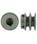 Double Groove V Belt Pulley 2.20 Inch Outer Diameter For 7/8 Inch Shaft Fixed Bore Cast Iron Sheave 2 Grooves Keyway 3/16 Inch For A 3L And 4L Belts