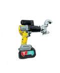 QY-300 Battery Powered Electric Crimping Tool For Copper And Aluminum Cables 16 To 300mm2 Cordless Hydraulic Wire Press Plier side view with battery