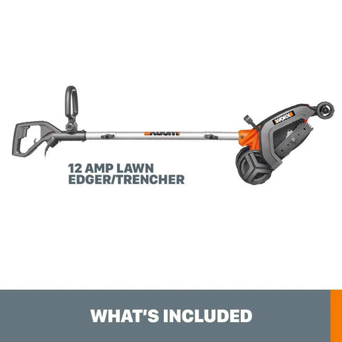 12 Amp Corded Electric Lawn Edger And Trencher With Seven Point Five Inch Cutting Blade WG896 side view