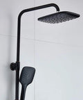 UMJIGF Shower System with Cold and Hot Water Wall Mounted Shower Faucet Set featuring a modern black shower head and handheld shower.
