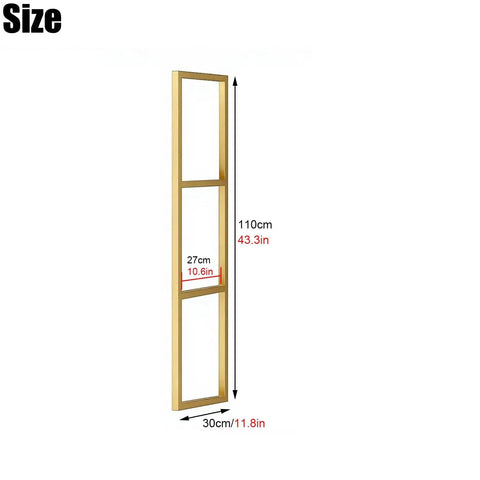 Beast Mode 3 Tier Floating Shelf Brackets Industrial Wall Mount Hardware For Ceiling Install, gold, 30x110 cm size.