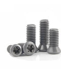Five Pack M4x8 Insert Torx Screws in gray alloy steel for CNC lathe projects, solid build and quick install fasteners.