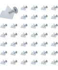 100 Piece Plastic Drawer Wedges With Screws Set for Sagging Drawer Bottom Repair shown with multiple wedges and screws