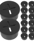 20 Pack Black Round Desk Hole Grommet Kit For Cables And Wires, Rubber Plastic Cord Covers For Office Desks, Desk Cable Management Inserts, Keeps Cables Hidden And Tidy For A Boss Desk Setup, black round cable grommets set