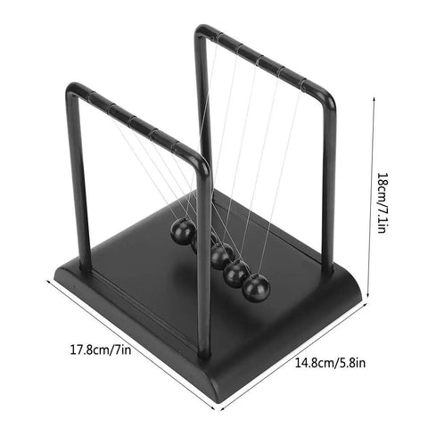 Newtons Cradle Pendulum Desk Toy For Home Office Decor A Real Classic Nerdy Yet Cool Science Showpiece With Durable Steel Balls And Plastic Frame An Educational Physics Toy For Kids And Adults 17.8 x 14.8 x 18 cm