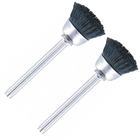 Heavy Duty Brush Set 4 Pack That Cuts Through The Hustle Boosts Motor Life For Dremel Rotary Tools Replaces Part 40402 close-up detail of two brushes