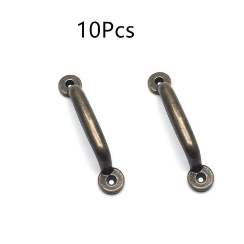 Vintage Bronze Zinc Alloy Box Pull Handles Set Of 10 For Cabinets Wardrobes Drawers Dressers And Boxes 3.5 Inch Long 0.7 Inch Wide