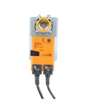 Heavy Duty Modulating Damper Actuator Featuring 20 Nm Torque For HVAC Applications, orange motor with connectors, direct mounting design.