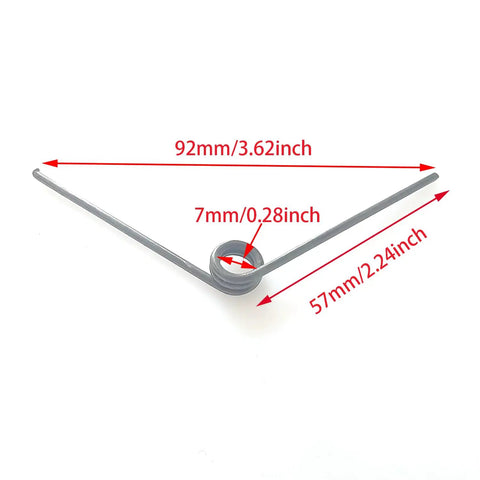 Close-up of 4 Pack Torsion Spring Replacement Kit For Hand Pruners V Shape Springs, showing dimensions and durable metal material.
