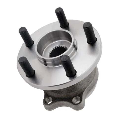 Subaru Legacy Wheel Hub Assembly With Bearing for rear driver or passenger side, 5 lug, 25 spline, ball bearing type, OEM replacement.