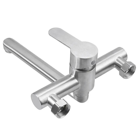 360° Rotatable Wall-Mounted Stainless Steel Kitchen Faucet - Single Handle Mixer Tap for Sink and Cooking - Modern Design
